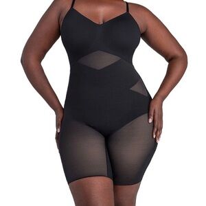 HONEYLOVE Low-Back Allover Smoothing Bodysuit Black Sz 2X Plus NEW Body Shaper
